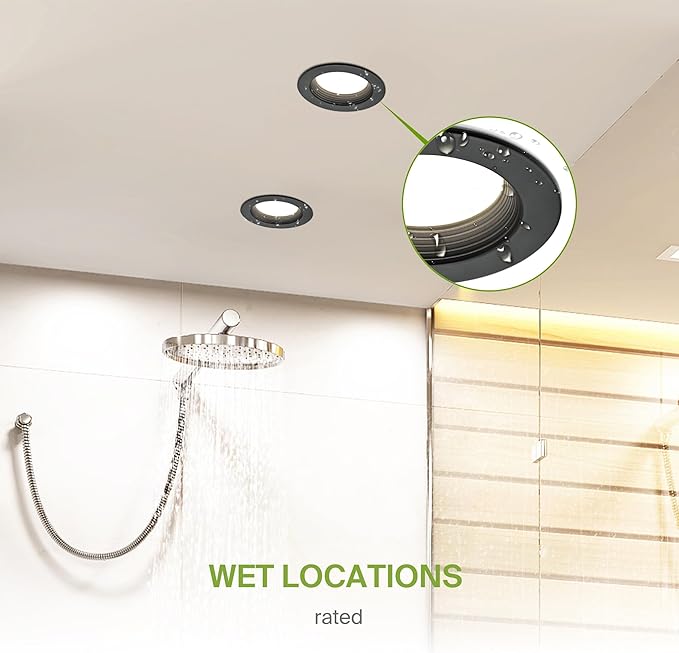 ASD 4 Inch Retrofit LED Recessed Lighting | Metal Trim Black 10W 849LM 120V 2700K-5000K Adjustable Ceiling Downlights | Triac Dimmable Wet Rated Room Can Lights, ETL Energy Star, 6 Pack