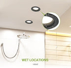 ASD 4 Inch Retrofit LED Recessed Lighting | Metal Trim Black 10W 849LM 120V 2700K-5000K Adjustable Ceiling Downlights | Triac Dimmable Wet Rated Room Can Lights, ETL Energy Star, 6 Pack