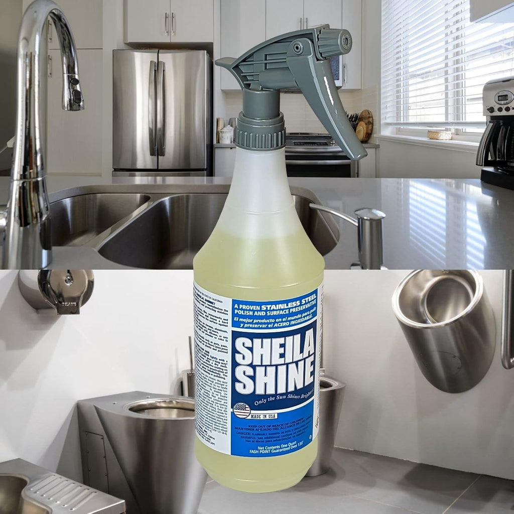 Sheila Shine Stainless Steel Polish & Cleaner, Protects Appliances from Fingerprints and Grease Marks | Residue & Streak Free | 6 x 32 oz Spray Bottle