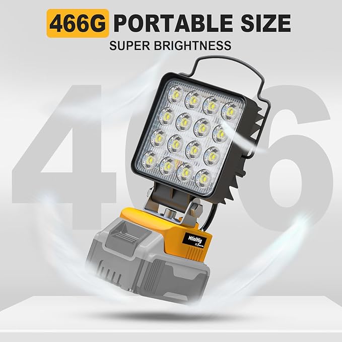 2Pcs Cordless LED Work Light Compatible with Dewalt 20V Battery, 70W 7000 Lumens Underhood Work Light Tool Gifts for Men, with USB & Type-C Charging Port Emergency for Workshop, Garage