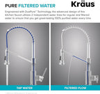 KRAUS Bolden 2-in-1 Commercial Style Pull Down Single Handle Water Filter Kitchen Faucet for Reverse Osmosis or Water Filtration System in Brushed Brass/Matte Black, KFF-1610BBMB