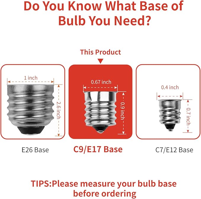 Meconard C9 Led Replacement Christmas Light Bulbs, C9 Shatterproof Led Bulbs for Christmas Indoor Outdoor String Lights, E17 Intermediate Base, Commercial Grade Holiday Bulbs, Red, 25Pack