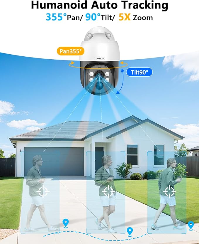 All-in-One 4K PT PoE Outdoor Wired Security Camera System Home Wired Cameras Video Surveillance