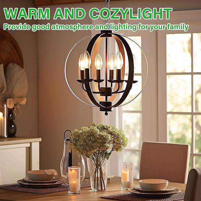 VOLIVO 24 Pack Chandelier LED Bulbs,B11 Candelabra 4.5W, 60 Watt Equivalent, 2700K Clear Glass Filament, E12 Standard Base,Soft White,Classic Edison Fan (Non-dimmable)