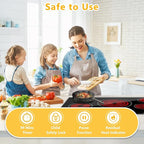 36 Inch Electric Cooktop, 5 Burner Electric Stove Top with 9 Power Levels, Touch Control, Timer, Child Lock and Residual Heat Warning, 9200W, 220-240V for Hard Wire