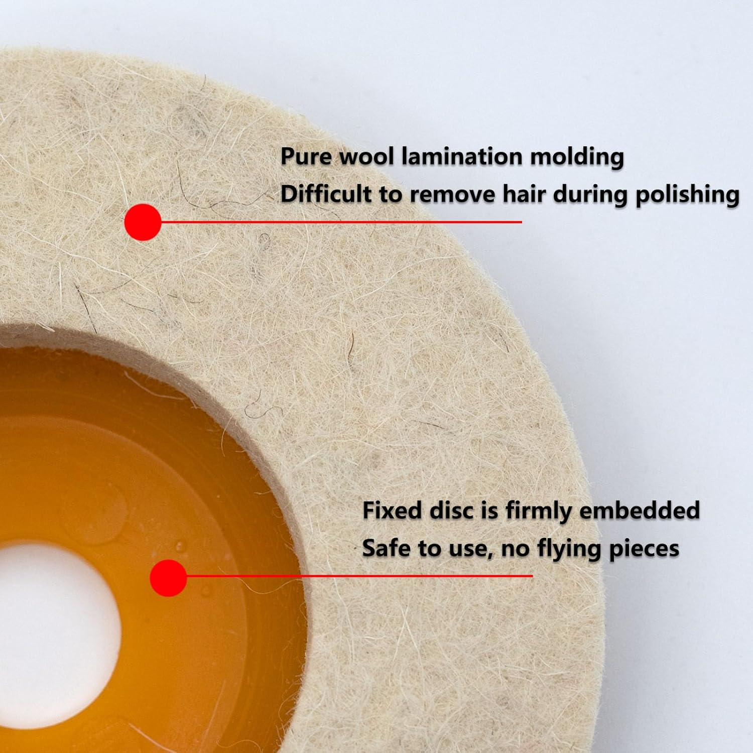 5 Pcs 4.5 Inch Wool Felt Polishing Wheel Disc,Wool Polishing Wheel Disc for 7/8 Inch Angle Grinder, for Metal Aluminum,Stainless Steel, Chrome, Jewelry, Wood, Plastic, Ceramic, Glass