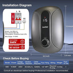 6.5kW 240V Mini Instant Hot Water Heater 1 Point of Use, Sleek Design, LED Temp. Display, Big Knob Control, 86-131℉ Thermostatic On Demand Electric Tankless Water Heater for Kitchen or Bathroom