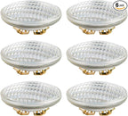 PAR36 LED Landscape Bulb 12V 12W 1280LM 100W Halogen Landscape Bulbs 6000K AC/DC 12-36V, Water Resistant, PAR36 LED 12V Flood Light Tractor Light, 6 Pack