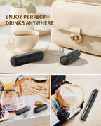 CIRCLE JOY Portable Milk Frother Hanheld, Battery Operated Electric Coffee Frother Wand Drink Mixer for Matcha Lattes Cappuccino, Kitchen Gifts, Black