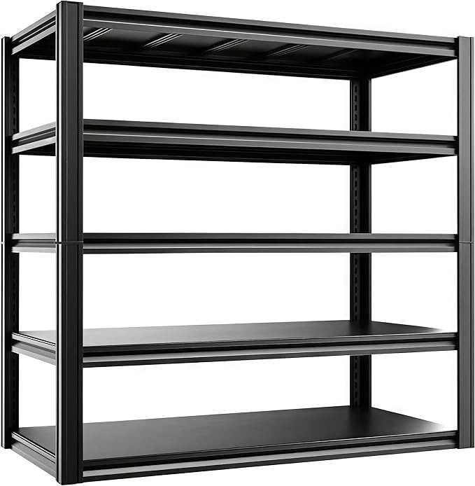 6-Tier 55" W x 24" D x 84" H Garage Shelving 3500LBS Storage Shelves Heavy Duty Metal Shelf Unit Adjustable Basement Industrial Storage Racks (84 * 55 * 24)