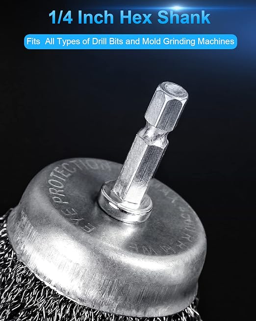 15 Pack Carbon Steel Wire Wheel Brush, Rocaris Cup Brush, Wheel Brush, Pen Brush Set with 1/4-Inch Hex Shank for Rust Removal, Corrosion and Scrub Surfaces