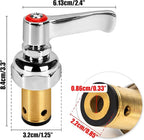 Handle Stem Assembly Fits for T&S Brass Faucets Replace 002712-40, Red Hot Side Spindle Assembly Valve Replacement Part Eterna Full-Turn Faucet with Check Valve Lead-Free 2712-40