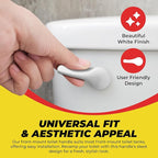 Qualihome Front Mount White Toilet Handle Replacement Kit with 2 Inch Universal Toilet Flapper Replacement Kit and Stainless Steel Toilet Flapper Chain