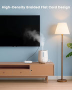 SURAIELEC 1FT Extension Cord, 360° Rotating Flat Plug Extension Cord Flat Wall Plug with 3 Outlets, White Braided Flat Cord for Indoor Use, Compact Areas, 16/3C SPT, ETL Listed, 2 Pack