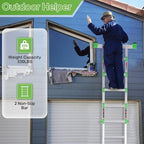 Ladder, Multi Position 6 Step Ladder Extension, 22 Ft Anti-Slip A Frame Compact Folding Ladder, 330LBS Adjustable Telescopic Aluminum Ladders for Home Stairs Roof Outdoor, Escaleras para Casa