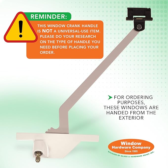 Window Hardware Co Rear-Mounted Pivot Shoe 9 1/2" Model 40050A - White, Left Hand - Corrosion Resistant Acetal Pivot Shoe - Made in The USA by AmesburyTruth