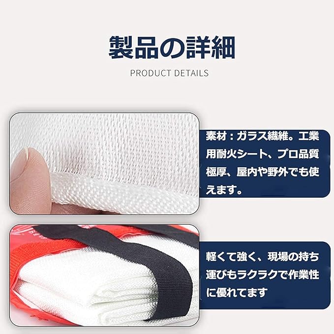 TONYKO 3.9 x 3.9ft Fiberglass Fire Blanket for Emergency Surival, Flame Retardant Protection and Heat Insulation (White-4PACK)