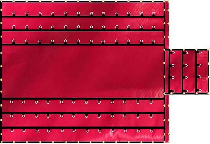 Mytee Products 16' x 27' Flatbed Truck 18 Oz Steel Tarp with 4 FT Drop & Flap - Red Heavy Duty Vinyl Waterproof Tarp for Trailers to Protect Cargo from Wind, Rain, Snow and Sun