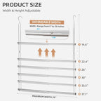 STORAGE MANIAC Hanging Closet Rod, Adjustable Width and Height Closet Hanging Organizer, Space-Saving Clothes Hanging Bar, Closet Extender Hanging Rod Double Closet Hanging Rod, 2 Pack Chrome