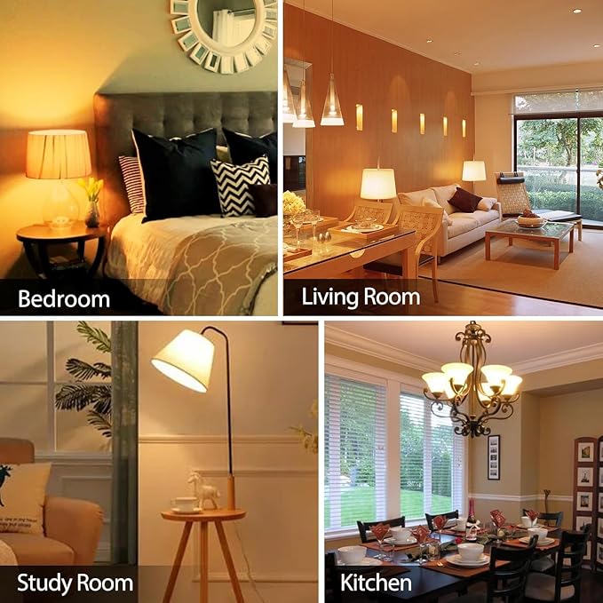 TJOY 6 Pack A19 LED Light Bulbs, 60 Watt Equivalent LED Bulb, Soft Warm White 2700K, Efficient 9W, E26 Standard Base, Non Dimmable Energy Saving Light Bulb, 800LM, 80 CRI, 120V, UL Listed