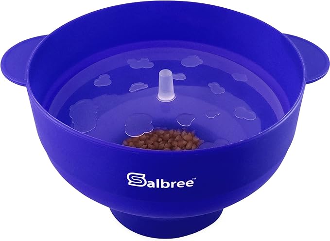 The Original Salbree Collapsible Silicone Microwave Popcorn Popper Maker Machine, Microwavable Bowl Holds 16 Cups, Uses Hot Air and Oil Always Optional - The Most Colors Available (Blue)