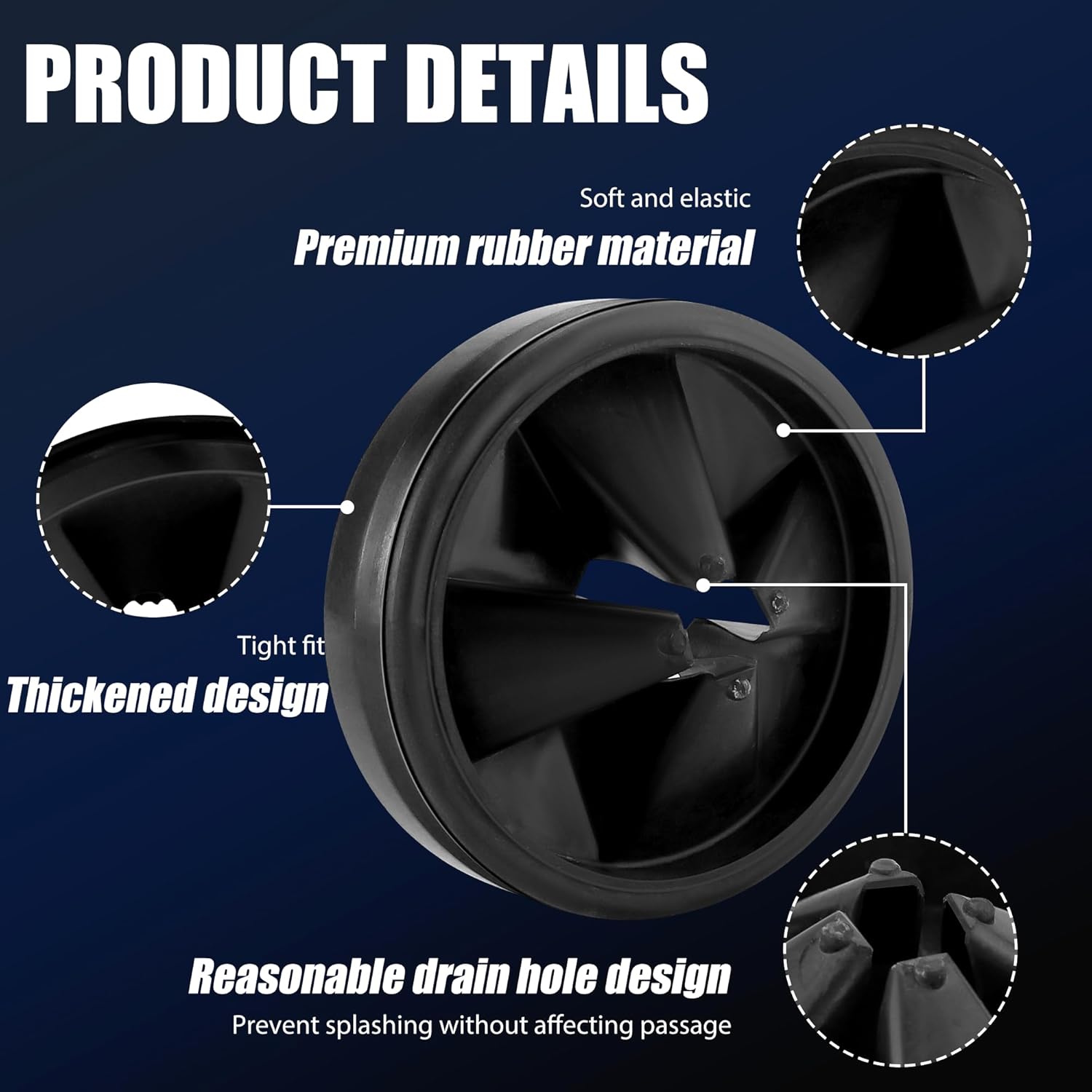 3 3/8" Garbage Disposal Splash Guards Sink Baffle QCB-AM Replacement for InSinkErator Evolution Series, Upgraded Funmit Removable Quiet Collar Drain Plugs, Garbage Disposer Accessories, Black