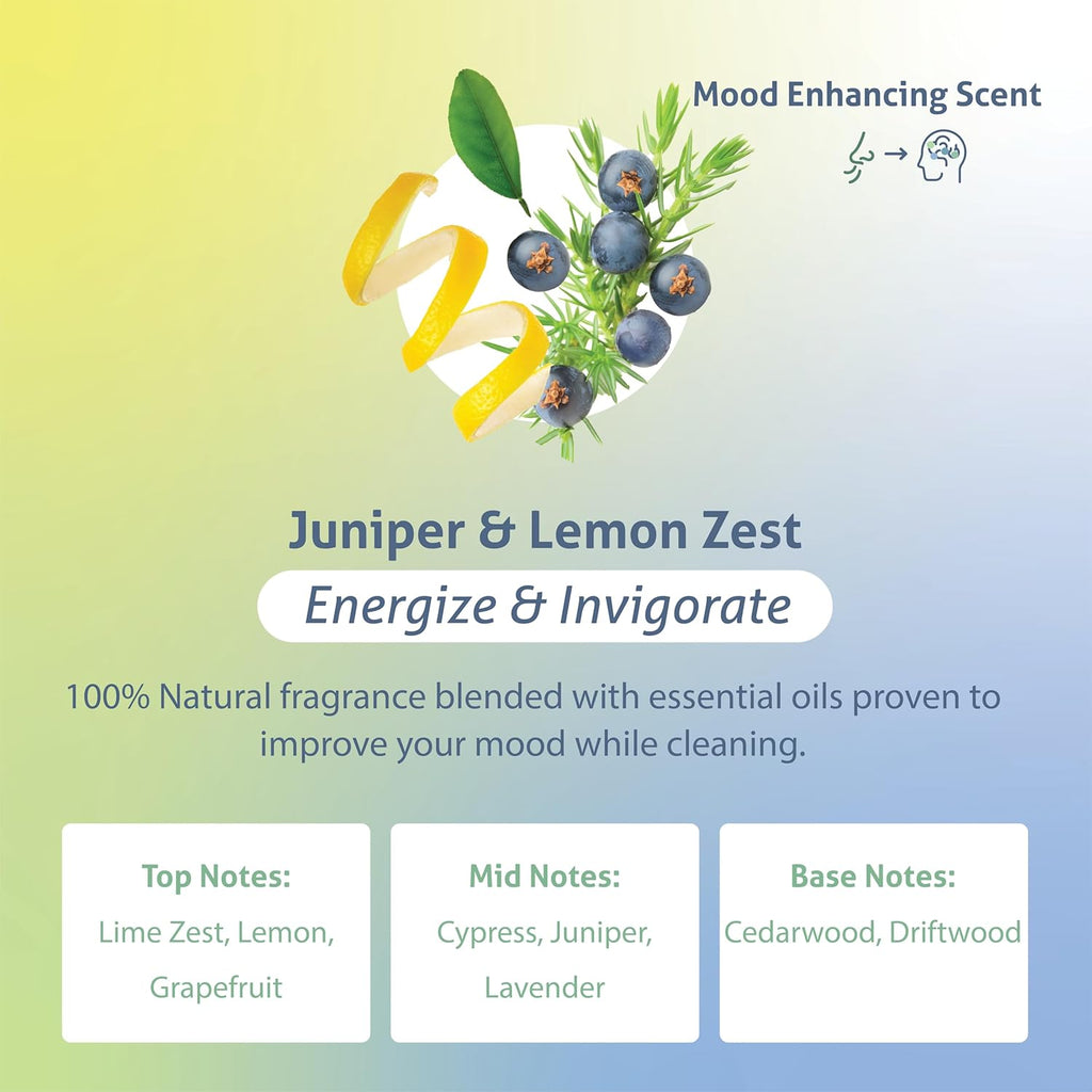 Therapy Clean All Purpose Cleaner Juniper & Lemon Zest 24 oz (Pack of 6), 100% Natural Fragrance, Plant-Powered Multipurpose Cleaner