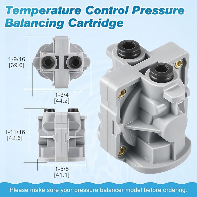 Dreyoo 2 Pieces Pressure Balancing Cartridge and Valve Stem Assembly, Compatible with 971-2500 and 974-2910, Compatible with Pfister 0X8/JX8/VB8/JV8 Deep Casting Valve, for Single Handle Tub/Shower