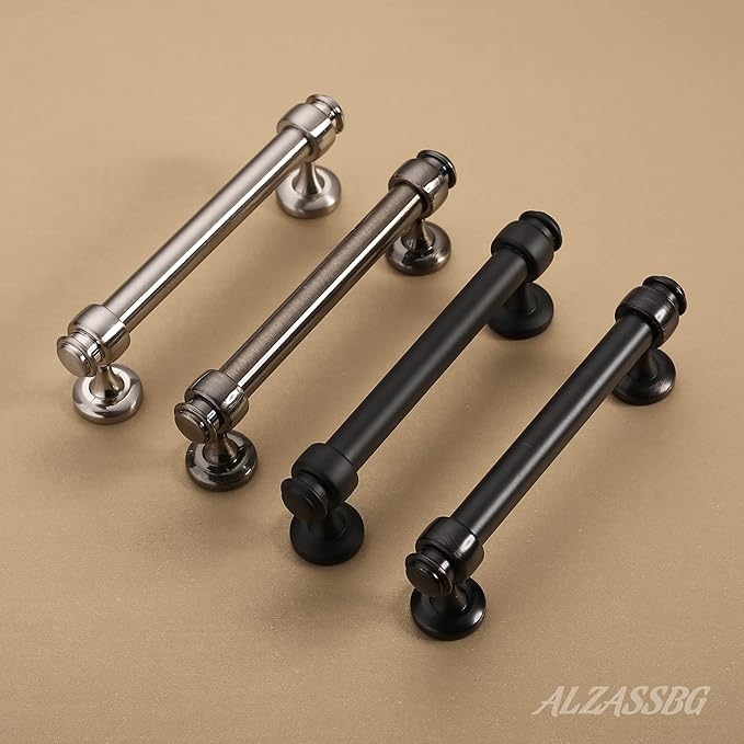 Alzassbg 15 Pack Brushed Satin Nickel Cabinet Pulls, 4 Inch(102mm) Hole Centers Cabinet Handles Kitchen Hardware Straight Bar for Cabinets and Drawer AL3082SN
