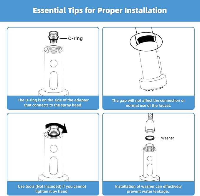 Hibbent Stainless Steels Pull Down Kitchen Faucet Head Replacement, 3 Function Sink Faucet Sprayer Head with 15 Adapters, Compatible with Moen, American Standard, Delta, Kohler Faucets, Brushed Nickel