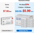 Schneider Clear Vinyl Exam Gloves, Latex-Free, Disposable Medical Gloves, Cleaning Gloves, Food Safe, Powder-Free, 4 mil