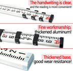 Survey Rod 14-Foot Aluminum Grade Rod - 10ths,Grade Rod,Grade Stick for Laser Level,Survey Rod，Grade Rods,Survey Pole,With Bubble Level, 4-Stage Telescopic,Double-Sided Scale Telescopic Leveling Rod