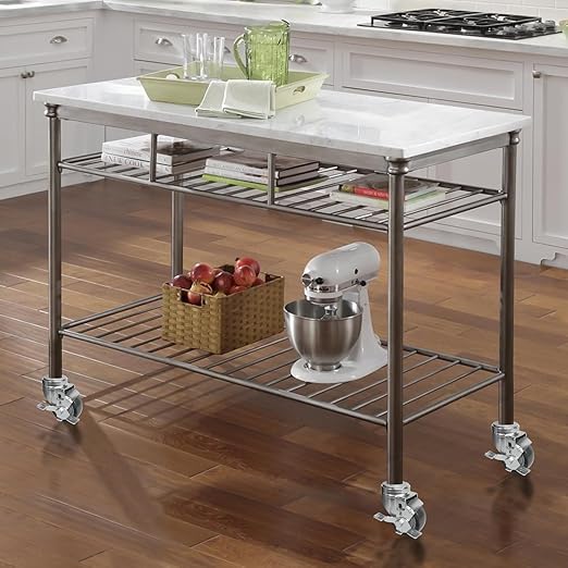 MySit 3 Inches Prep Table Wheels Set of 4, Expanding Stem Casters with Side Brake Fit 1-1/2", 1-5/8", 1-3/4", 1-7/8"ID Tube Pipe Legs for Stainless Steel Kitchen Cart, Wire Shelving Racks