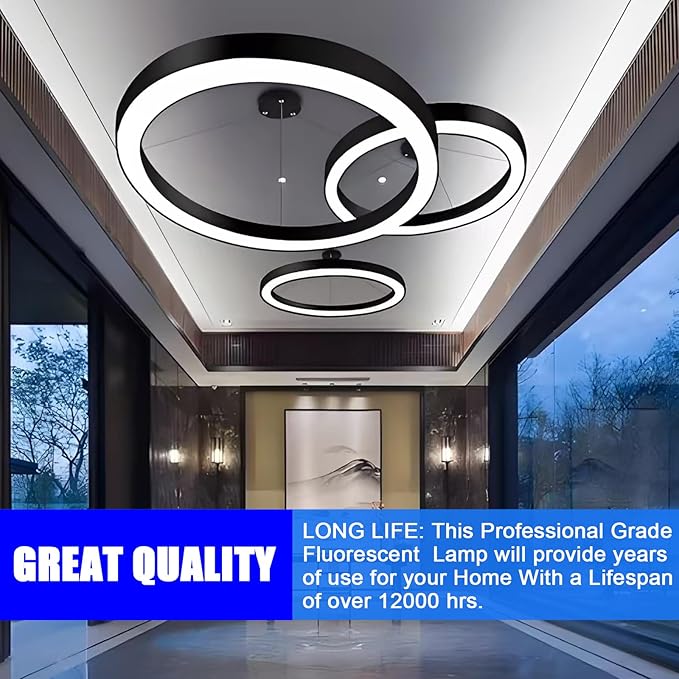 FC16T9 40 Watt and FC12T9 32W Set 6500K, 16 inch T9 40W Circline Light Bulbs, 12 inch 32W Circular Fluorescent Round Bulb CRI 80, DL 4700 Lumen G10q