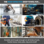 Black Microfiber Shop Towels | MWipes Reusable Shop Rags | 50 Rags in a Box | Super Absorbent, Machine Washable Hundreds of Times | Automotive, Paint, Industrial, Detailing