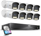 ZOSI 16CH 4K PoE Security Camera System,8pcs 4K C186 Aurora Lux Outdoor PoE Cameras with True Full Color Night Vision,Person Vehicle Detection,2 Way Audio,8MP 16CH NVR with 4TB HDD for 24/7 Recording