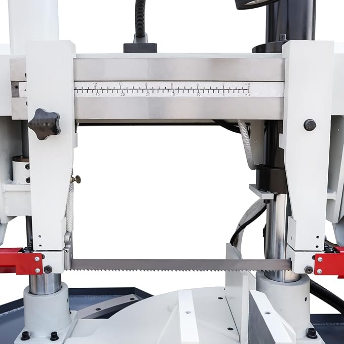 KAKA Industrial Metal Band Saw11 Inch Capacity Double Column Band Saw with 45° Rotating Head Hydraulic Downfeed Variable Speed Metal Cutting Bandsaw TBK-11A