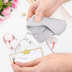 100 Pack Microfiber Glasses Cleaning Cloth, Ultra Soft Eyeglasses Wipe Suede, Washable Cleaner for Lens, Screens, Cameras, Phones, Electronics (7×6 Inch, Gray)