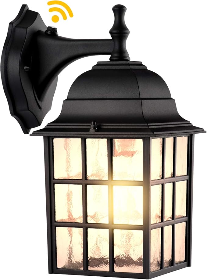 Dusk to Dawn Outdoor Wall Light Fixtures - Sensor Porch Lights, Exterior Wall Sconce, Anti-Rust, Waterproof, Garage & Doorway Lights