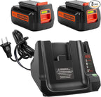 ARyee 3.0Ah 40V Replacement for Black and Decker 40V Battery LBXR36 LBXR2036 LST540 LCS1240 LBX1540 LST136W Cordless Tool Battery with Fast Charger