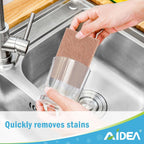 AIDEA Non-Scratch Natural Scouring Pads, Dish Scrubber Pads for Household and Kitchen, Cellulose Multipurpose Scour Pads for Cleaning -Natural Sisal Fibers, 24 Pack, 5.5in*3.5in