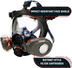 Parcil Distribution Full Face Respirator Mask with Filters – Durable Full Face Respirator Gas Mask, Bayonet Filter Compatible