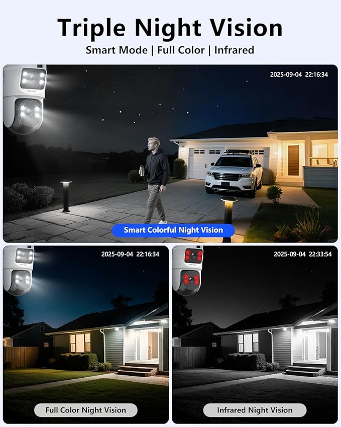 【Auto Tracking】 Security Cameras Wireless Outdoor, WiFi Cameras for Home Security, Home Video Surveillance System, Surveillance DVR Kits