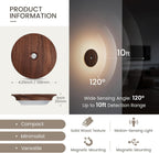 Motion Sensor Night Light Wood Rechargeable Battery-Powered Stick-On Step Lights Loftie Lights Magnetic Closet Warm Nightlight for Hallway Bedroom Stair (2 Pack Black Walnut)