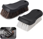 Upholstery Brush, Upholstery Brush Set, Leather Cleaning Brush, Carpet Brush Car Cleaning Brush, Long Bristle Horse Hair Car Cleaning Brush for Car Interior Leather Seat and Home Furniture