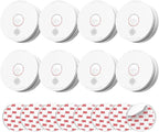 SITERLINK Smoke Detectors,UL217-9th Listed Smoke Alarms with Replaceable Battery,Photoelectric Sensor Smoke Detector with Test-Silence Button,Fire Detectors for Home,House,GS509A 8-Pack