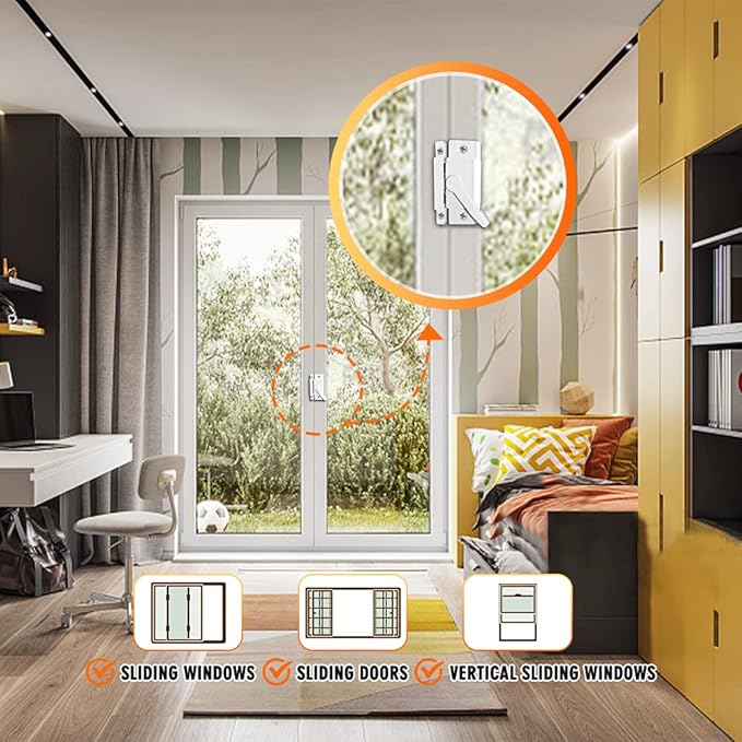 Metal Locks for Windows and Doors Window Sash Locks White ZUONAI 4 Pack Vinyl Window Sash Locks for Double Hung Window Latch Lock Replacement Security for Vertical and Horizontal Sliding Windows