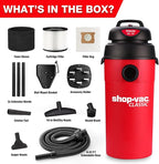 Shop-Vac 5 Gallon 5.5 Peak HP Wet/Dry Vacuum, Wall Mountable Compact Shop Vacuum with 6-23' Extra Long Hose & Attachments, Ideal for Jobsite, Garage, Car & Workshop. 9522236