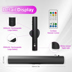 Battery Operated Wall Sconce, Rechargeable Wall Lights with Motion Sensor, Remote Control, Dimmable Metal Magnetic Wall Lamp for Decor, Bedroom, Living Room, Night Light (Black, 1Pcs)