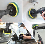 Power Scrub Pads Drill Attachment, GOH DODD 30 Pieces 5 Inch Headlight Restoration Kit Cleaning Kit Scouring Pads with Baker and Universal Shaft for Kitchen, Bathroom, Grout, Carpet, Tub, Grill,Tile